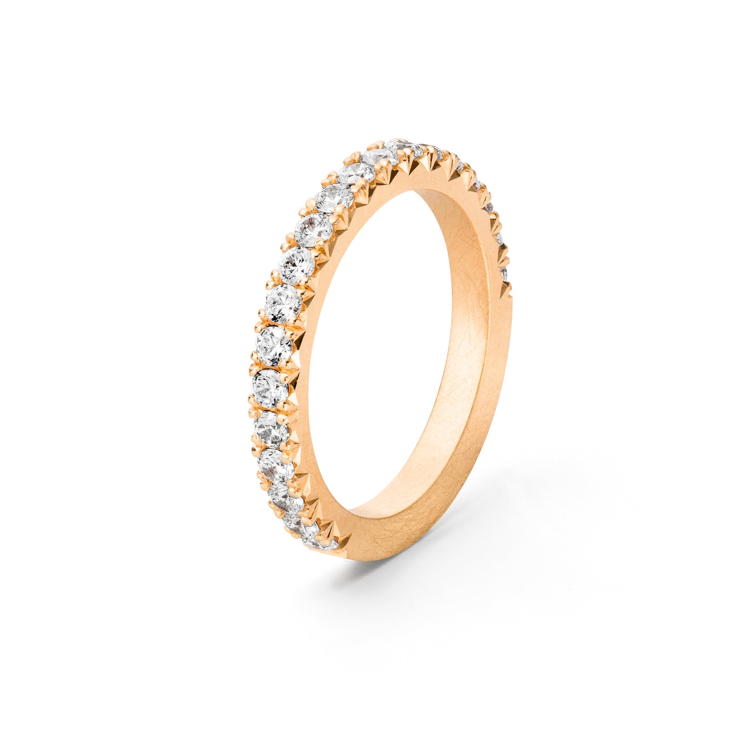 Verlobungsring Fischgrät in 18 kt Roségold und ethischen diamanten von jan spille hamburg