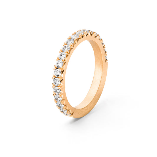Verlobungsring Fischgrät in 18 kt Roségold und ethischen diamanten von jan spille hamburg