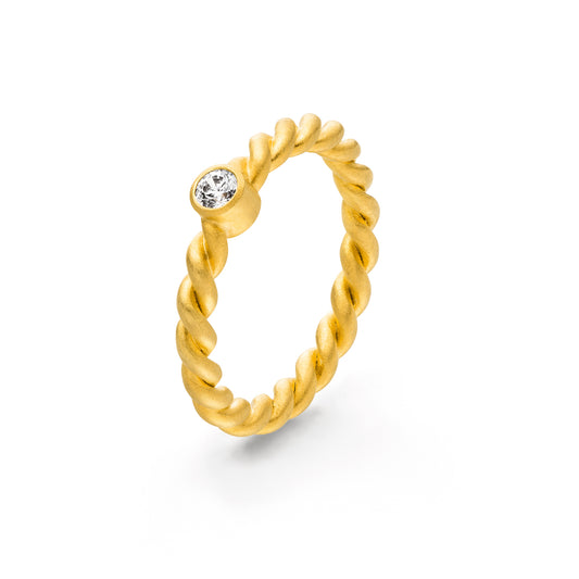 verdrehter goldring mit diamant zarte verlobungsringe gold von jan spille goldschmied