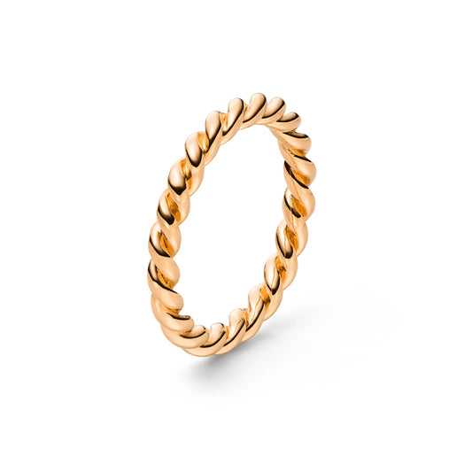 rosé gold ring damen poliert kordel design jan spille 
