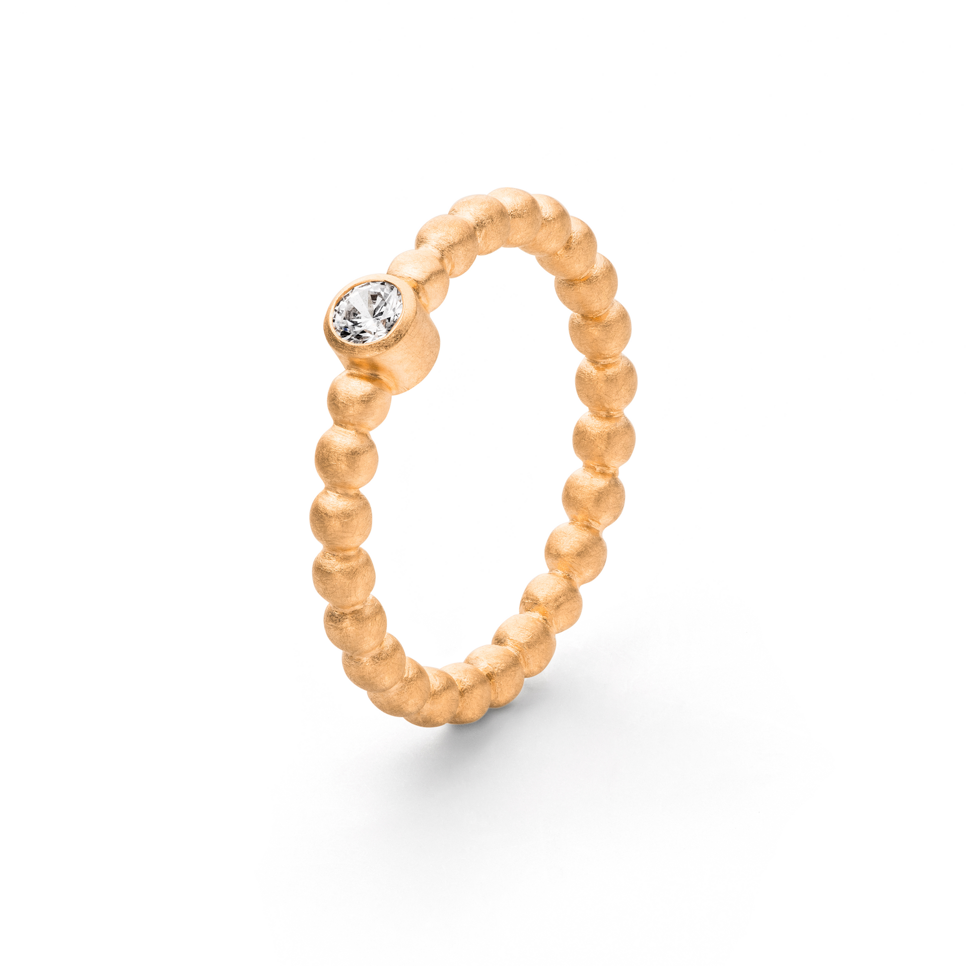 nachhaltiger ring roségold mit diamant von jan spille aus kugel kollektion