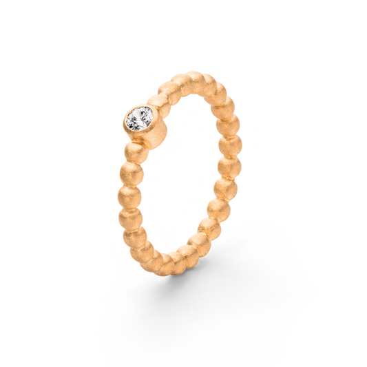 nachhaltiger ring roségold mit diamant von jan spille aus kugel kollektion