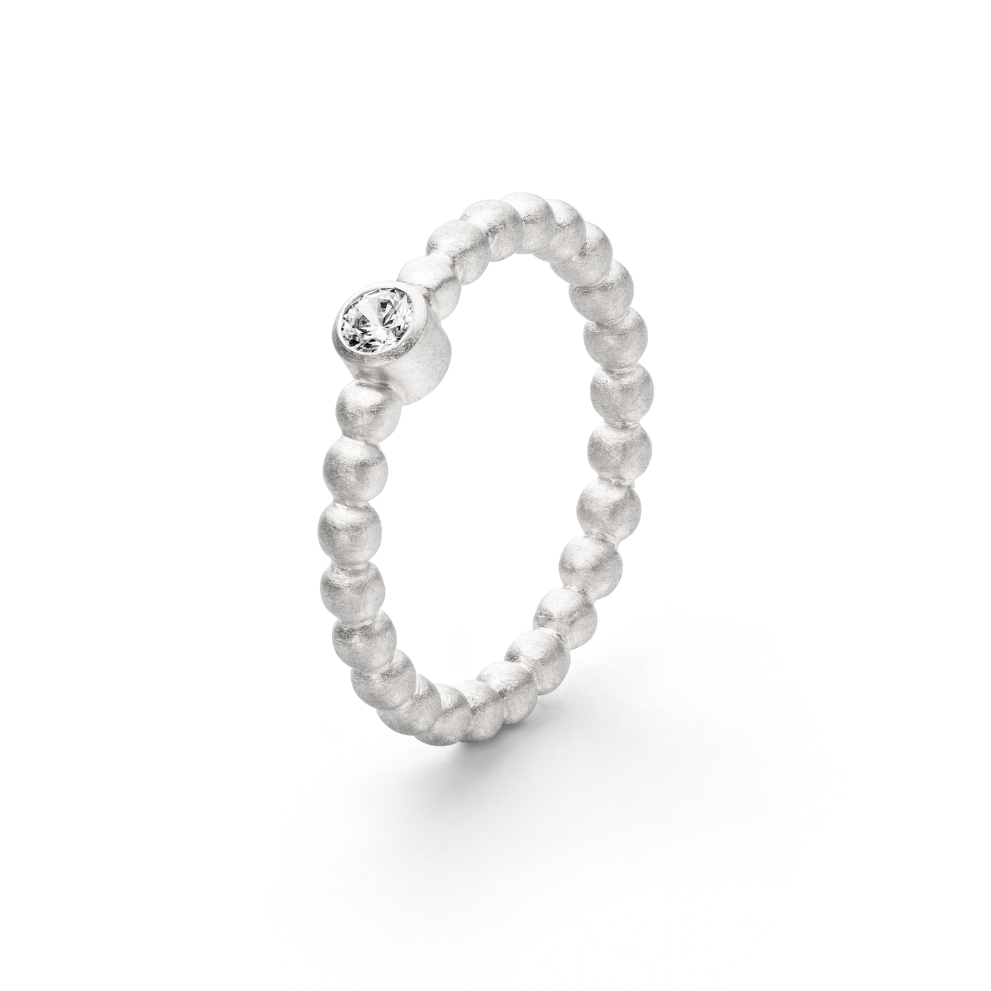 nachhaltiger ring weißgold mit ethical diamant von jan spille kugel design