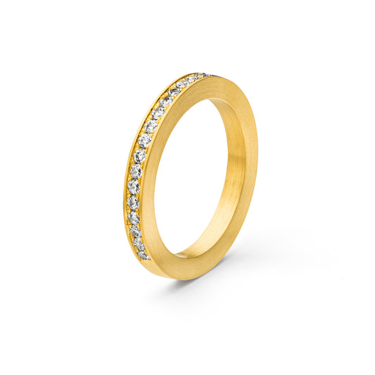 Unisex Pavé Ring in 18 kt Gelbgold mit ethischen Diamanten