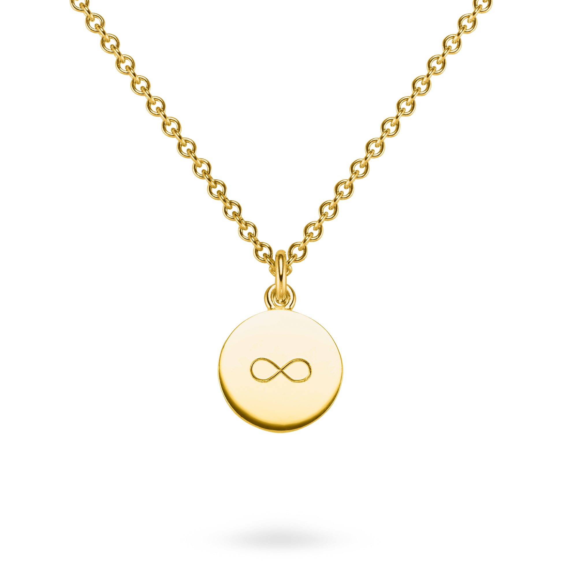 Kettenanhänger Gold Infinity. Fairtrade SIlber vergoldet. Handgefertigt in Hamburg von jan Spille Schmuck