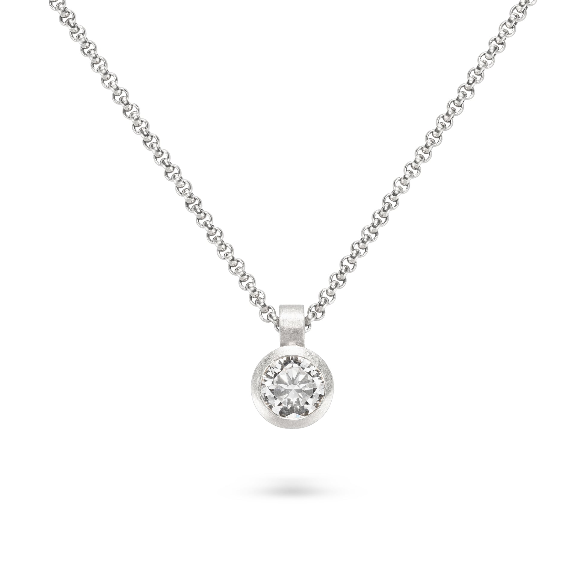 kettenanhänger gold mit stein aus Fairtrade Weissgold und  konfliktfreier Diamant von jan Spille schmuck