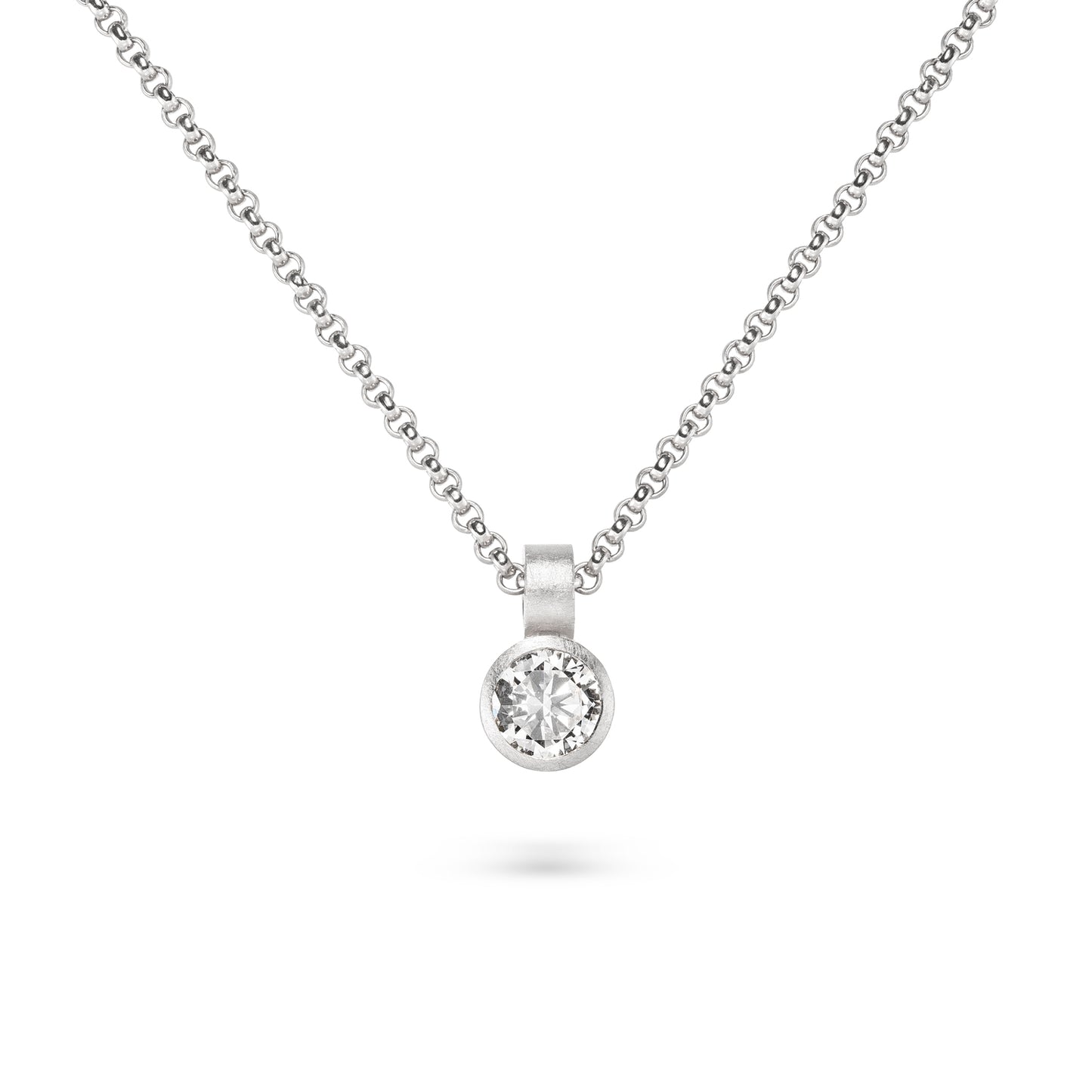 schlichte diamant kette Fairtrade Weissgold der spotlight Collection
