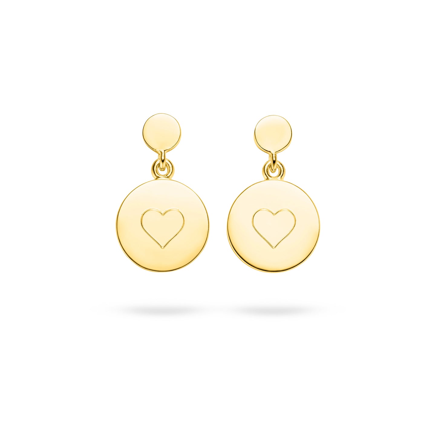 Ohrhänger Herz klein aus Gelbgold – fairer, nachhaltiger Schmuck aus Hamburg