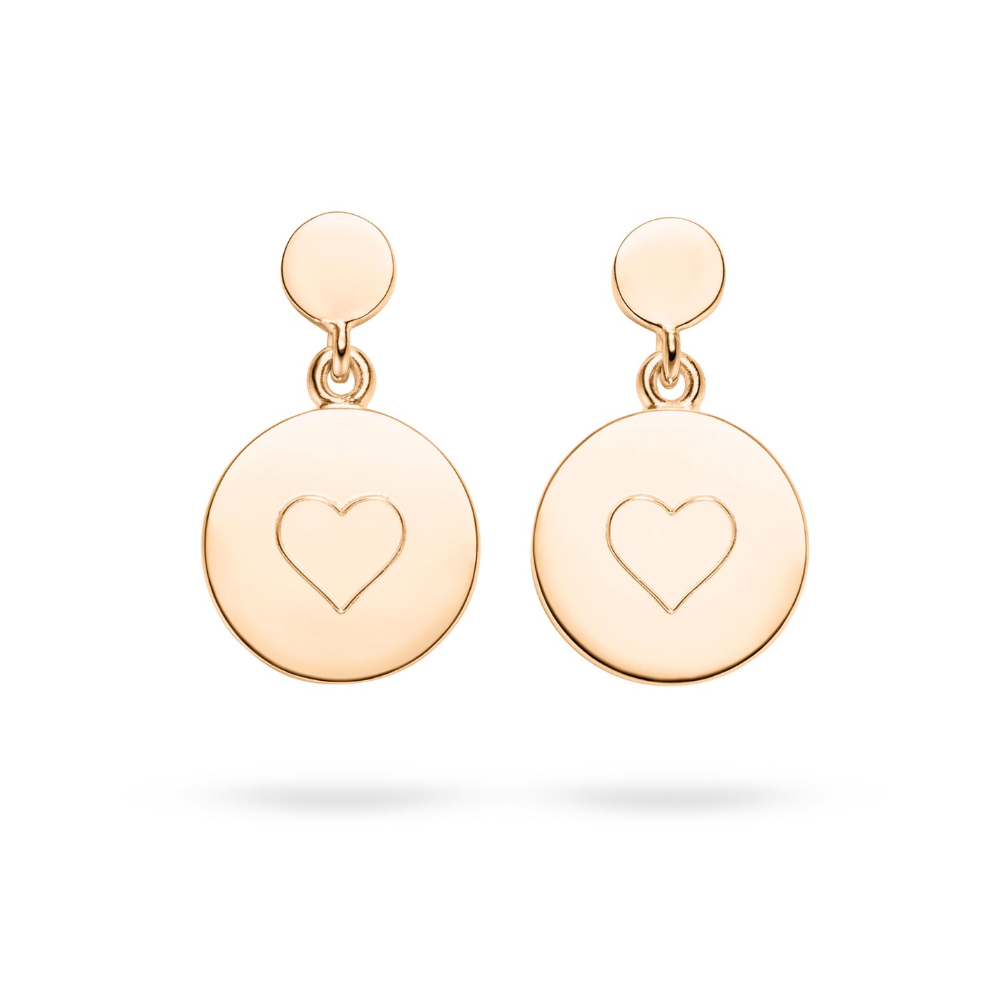 Große Statement-Ohrhänger mit Herz in Roségold – fairer Schmuck von Jan Spille