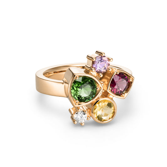 Goldring der Diversity-Collection von Schmuckdesigner Jan Spille aus Hamburg mit Fairen Edelsteinen aus Brasilien