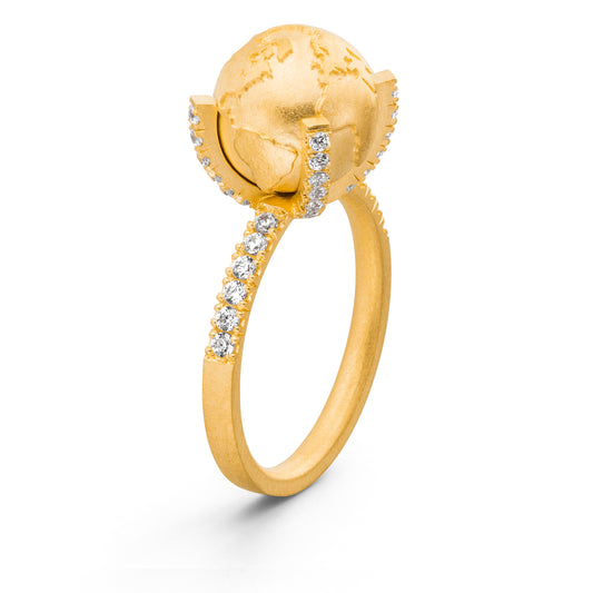 World-Ring No.2 // Krappenfassung // Diamanten